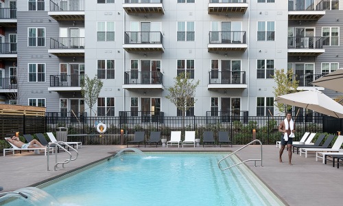 swimming pool at the lodge apartments