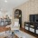model apartment with 3 barstools at the countertop